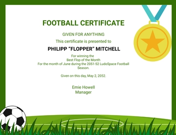 Free Funny Football Certificate Template to Edit Online