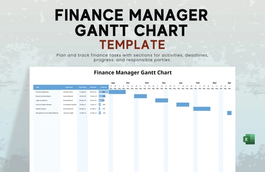 Finance Manager Gantt Chart Template
