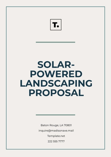 Free Solar-Powered Landscaping Proposal Template to Edit Online