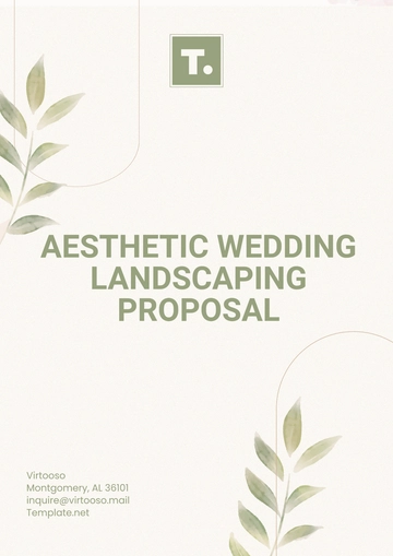 Free Aesthetic Wedding Landscaping Proposal Template to Edit Online
