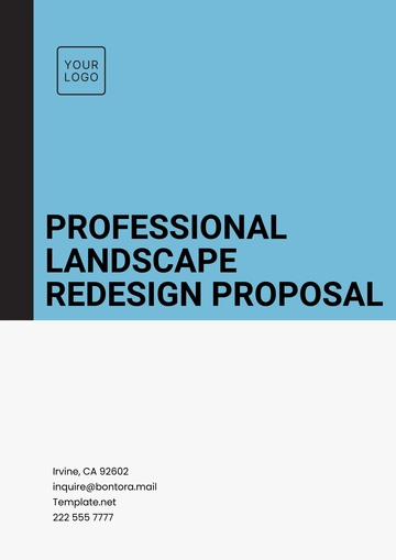 Free Professional Landscape Redesign Proposal Template to Edit Online