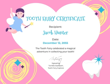 Free Tooth Fairy Certificate for Kids Template to Edit Online