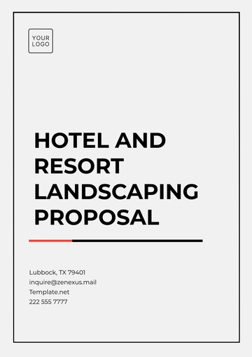Free Hotel and Resort Landscaping Proposal Template to Edit Online