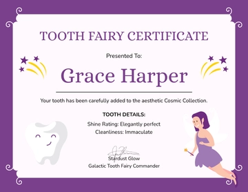 Free Aesthetic DIY Tooth Fairy Certificate Template to Edit Online