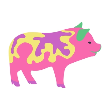Free Colorful Pig Clipart to Edit Online