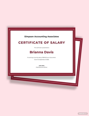 Salary Certificate for Accountant Template