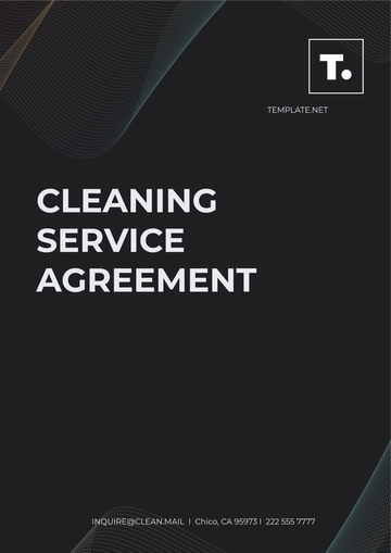 Free Cleaning Service Agreement Template to Edit Online