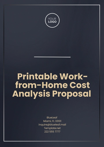 Free Printable Work-from-Home Cost Analysis Proposal Template to Edit Online