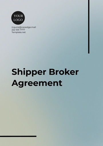 Free Shipper Broker Agreement Template to Edit Online Free Shipper Broker Agreement Template to Edit Online