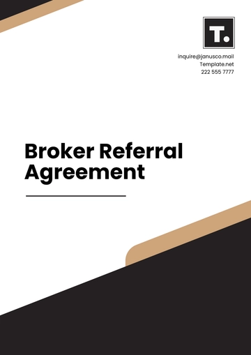 Free Broker Referral Agreement Template to Edit Online