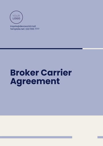 Free Broker Carrier Agreement Template to Edit Online Free Broker Carrier Agreement Template to Edit Online