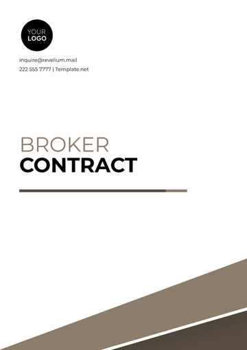 Free Sample Broker Contract Template to Edit Online