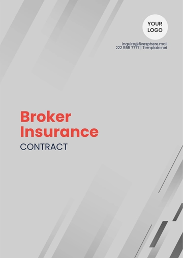 Free Broker Insurance Contract Template to Edit Online