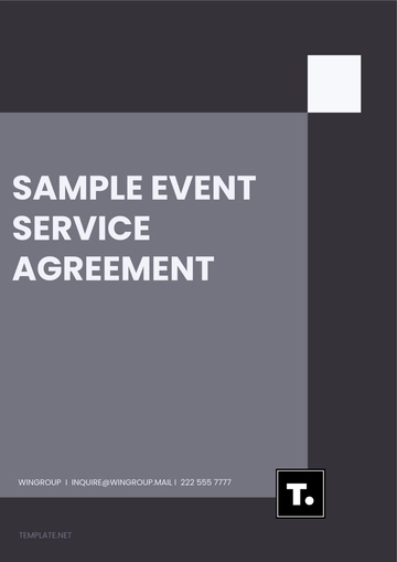 Free Sample Event Service Agreement Template to Edit Online