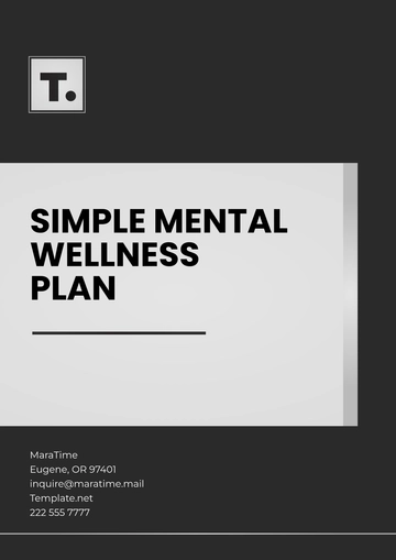 Free Simple Mental Wellness Plan Template to Edit Online