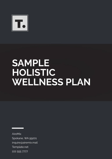 Free Sample Holistic Wellness Plan Template to Edit Online