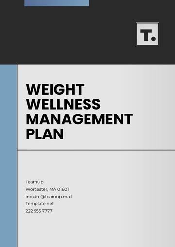 Free Weight Wellness Management Plan Template to Edit Online