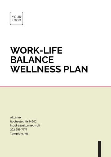 Free Work-Life Balance Wellness Plan Template to Edit Online