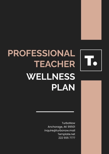Free Professional Teacher Wellness Plan Template to Edit Online