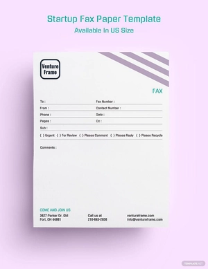 Startup Fax Paper Template