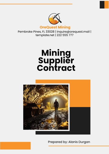 Free Mining Supplier Contract Template to Edit Online