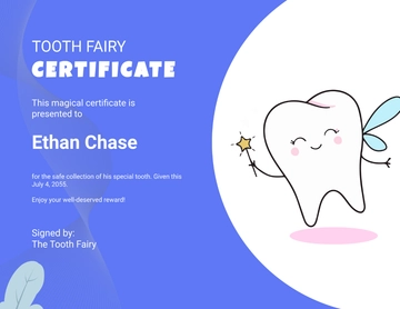 Free Tooth Fairy Certificate with Image Template to Edit Online