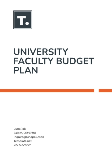 Free University Faculty Budget Plan Template to Edit Online