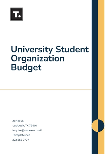 Free University Student Organization Budget Template to Edit Online