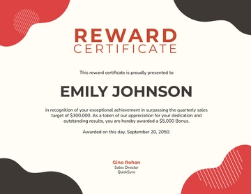 Free Modern Reward Certificate Template to Edit Online