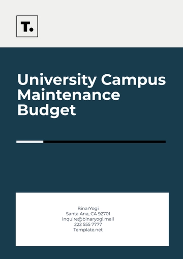 Free University  Campus Maintenance Budget  Template to Edit Online