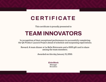 Free Group Reward Certificate Template to Edit Online