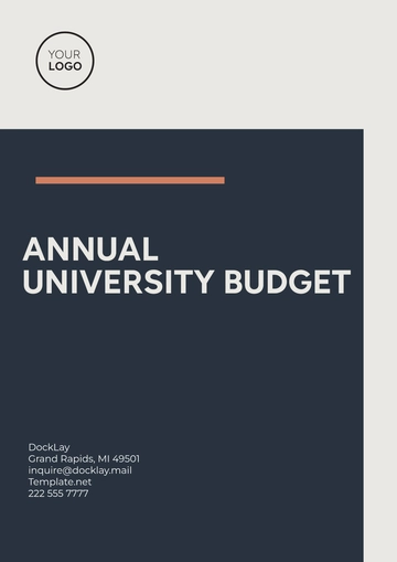 Free Annual University Budget Template to Edit Online
