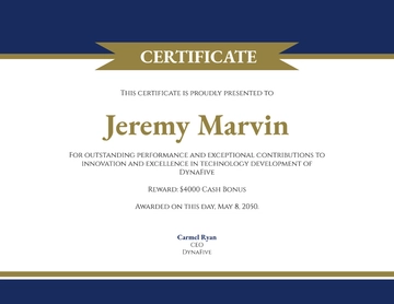 Free Customizable Reward Certificate Template to Edit Online