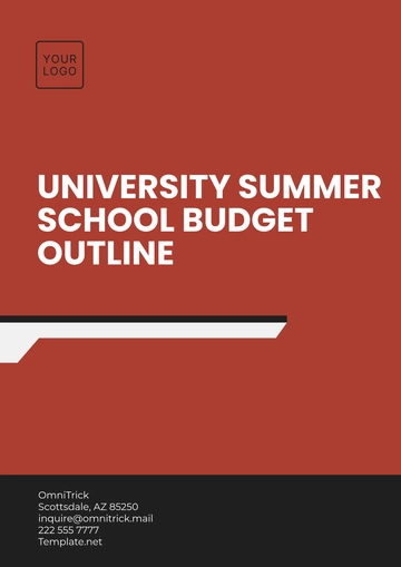 Free University  Summer School Budget Outline Template to Edit Online