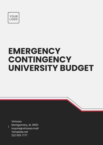 Free Emergency Contingency University  Budget Template to Edit Online