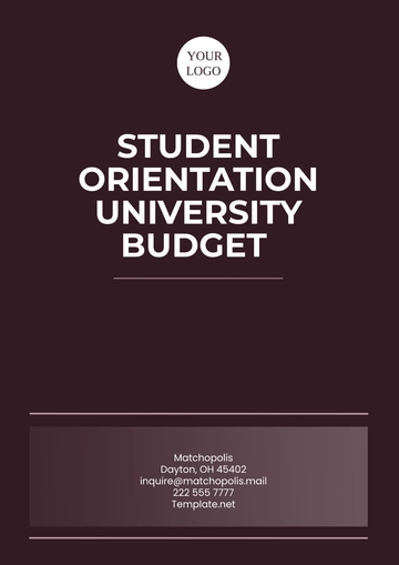 Free Student Orientation University Budget Template to Edit Online