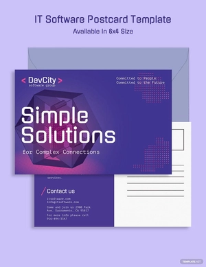 IT Software Postcard Template