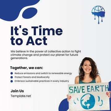 Free Climate Change Social Media Post Template to Edit Online