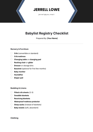 Free Babylist Registry Checklist Template to Edit Online