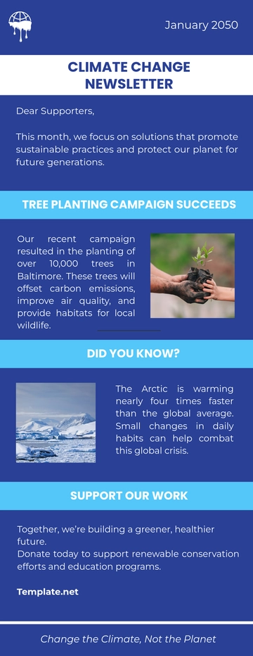 Free Climate Change Newsletter Template to Edit Online