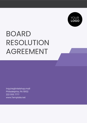 Free Board Resolution Agreement Template to Edit Online