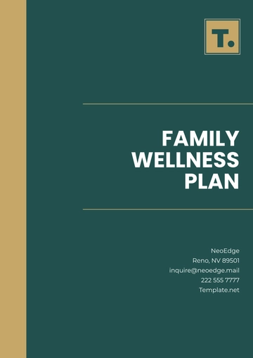 Free Family Wellness Plan Template to Edit Online