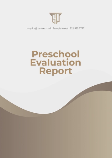 Free Professional Preschool Evaluation Report Template to Edit Online