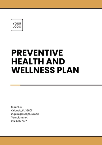 Free Preventive Health and Wellness Plan Template to Edit Online