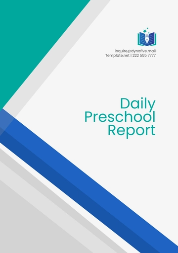 Free Printable Daily Preschool Report Template to Edit Online