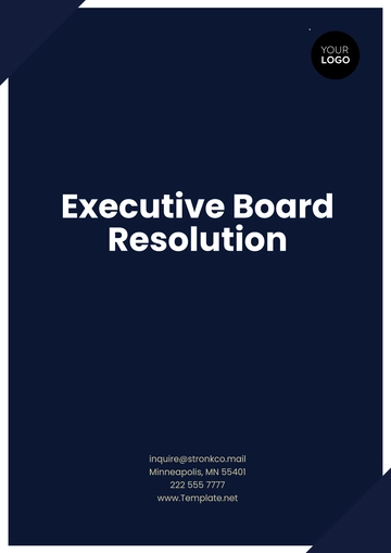 Free Executive Board Resolution Design Template to Edit Online