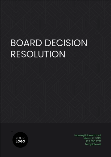 Free Board Decision Resolution Template to Edit Online