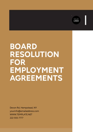 Free Board Resolution Template for Employment Agreements to Edit Online