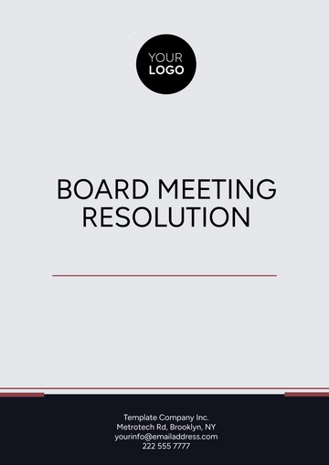 Free Board Meeting Resolution Template to Edit Online