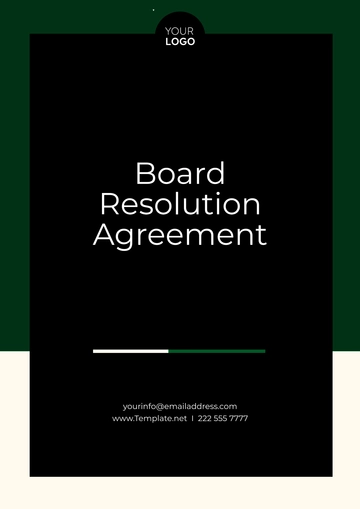Free Simple Board Resolution Agreement Template to Edit Online